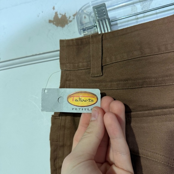 Talbots Capri Pants Tan Brown Cropped Stretchy Size 10P Linen Blend NWT - Picture 5 of 7